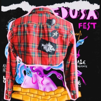 CROP CHEMISE ECOSSAISE 2ND MAIN-UPCYCLING EDITION MEDUSAFEST